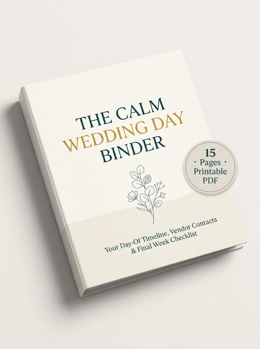 The Calm Wedding Day Binder — PDF cover